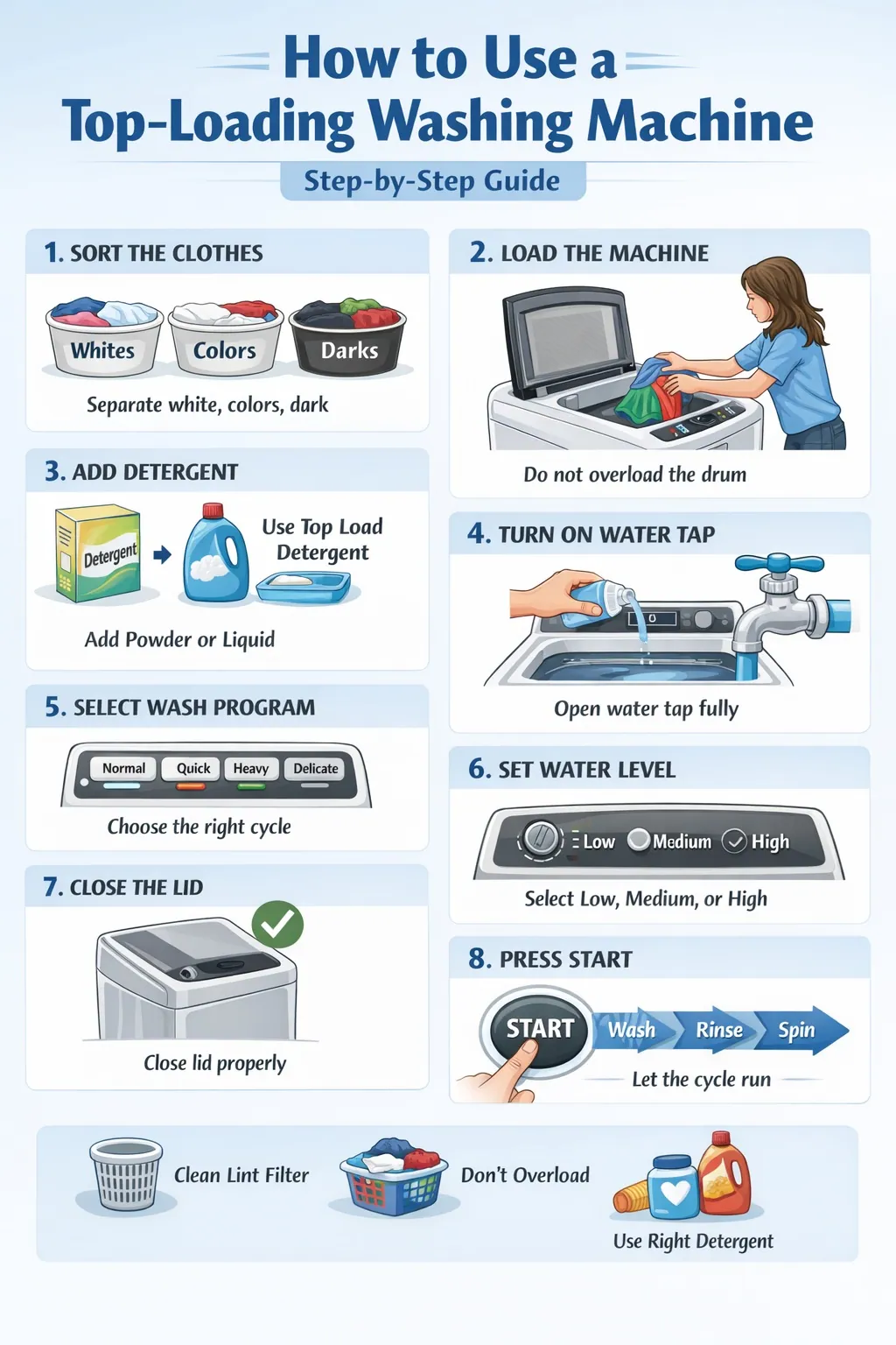 How to Use Top Load Washing Machine